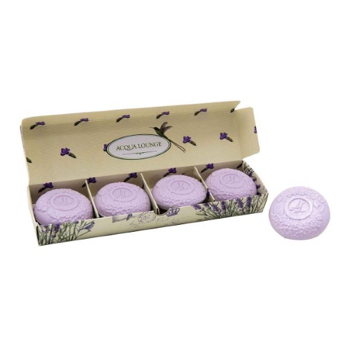 Estojo de Sabonete em Barra Acqua Lounge Paris Lavande com 4 unidades