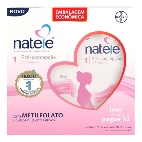 Suplemento Alimentar Natele 1 Pré-Concepção para Gestantes 56 cápsulas