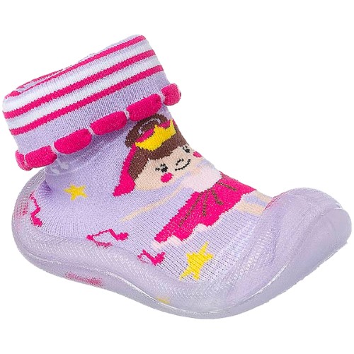 Meia c/ Sola para bebê Bailarina Lilás - Keto Baby