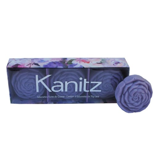 Estojo De Sabonetes Kanitz Flores do Querer Lilás 70g 3 Unidades