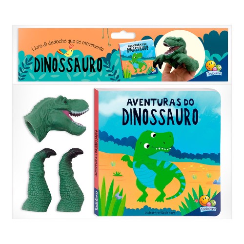 Livro Infantil Aventuras com Dedoches Dinossauro Editora Todo Livro