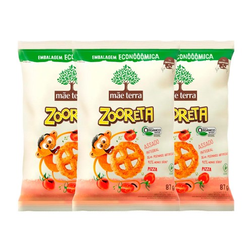 Salgadinho Zooreta Mãe Terra Pizza Integral 87g