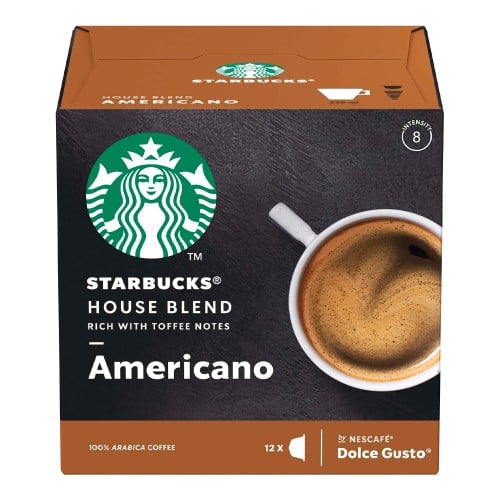 Café em Cápsula Starbucks Nescafé Dolce Gusto House Blend Americano Torra Média 12 Cápsulas