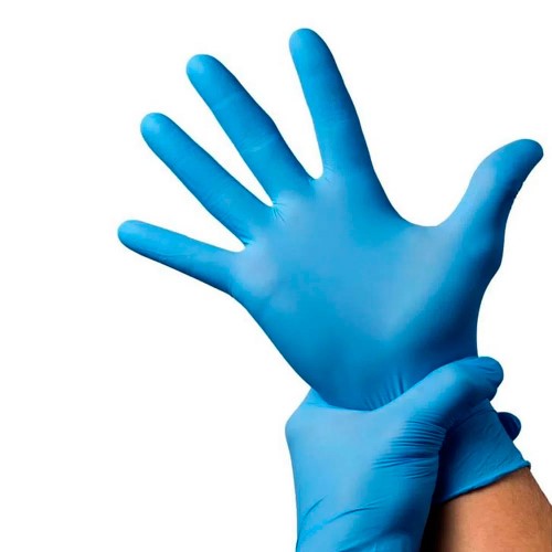 Luva Nitrilica para Procedimentos Nitrylex Azul Descartável Sem Pó Tamanho M 100 Unidades