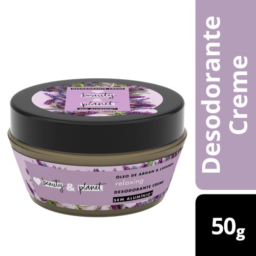 Desodorante em Creme Love Beauty and Planet Óleo de Argan e Lavanda com 50g