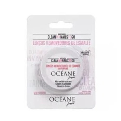 Lenços Removedores De Esmalte Océane Sem Perfume 25 unidades