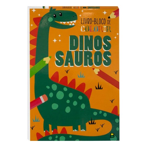 Livro Infantil Bloco de Colorir Dinossauros