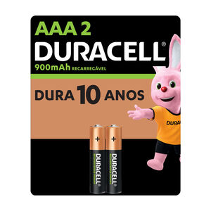 Pilha Duracell AAA Recarregável 2 Unidades
