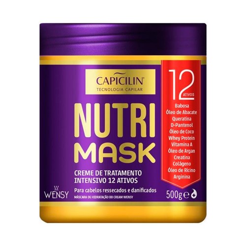 Creme de Tratamento Capicilin Nutri Mask 12 em 1 com 500g