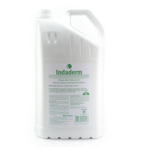 Sabonete Líquido Antisséptico De Triclosano 0.3% Indaderm - 5 Litros - Indalabor