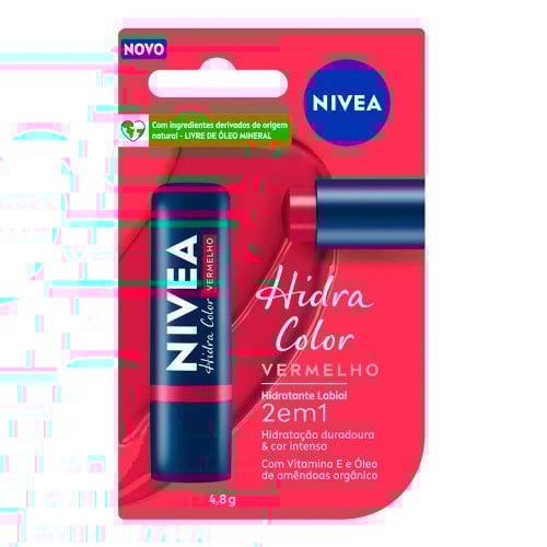 Hidratante Lábial Nívea Hidra Color Vermelho 4,8g