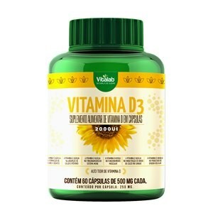 Vitamina D 2000UI Vitalab com 60 Cápsulas