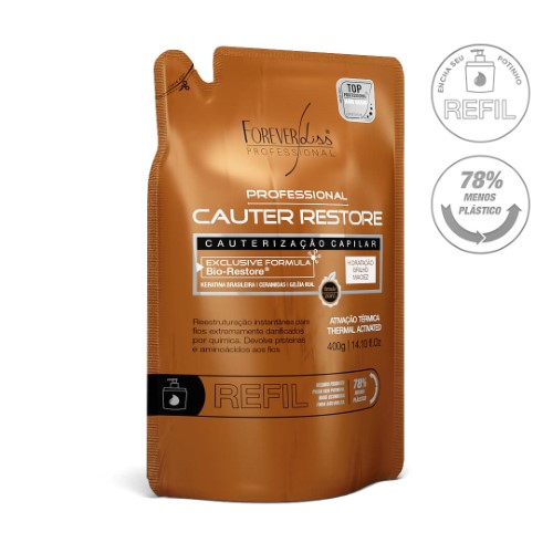 Refil Máscara Capilar Cauterização Cauter Restore Forever Liss 400g