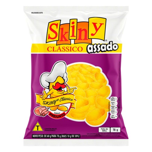 Salgadinho de Milho Skiny Clássico Presunto 78g