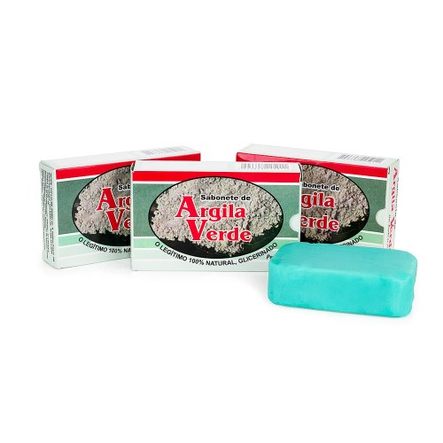 Sabonete Glicerinado de Argila Verde (pacote com 3 unidades)