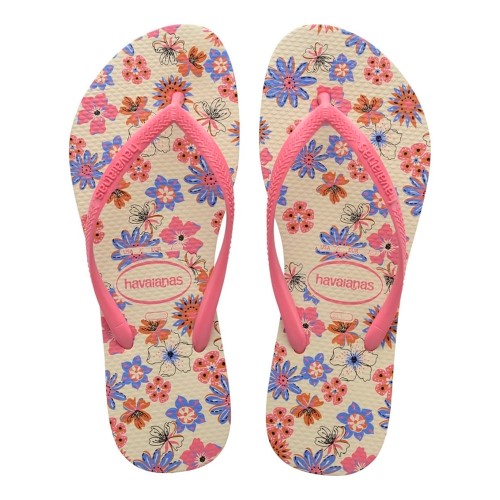 Sandálias Havaianas Slim Romance Bege/Rosa Tamanho 37/38 com 1 Par