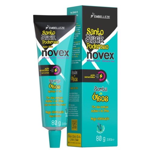 Máscara de Hidratação Novex Santo Black Poderoso Recarga De Óleos 80g