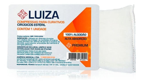 Compressa para Curativo Luiza 15x30cm 1 Unidade