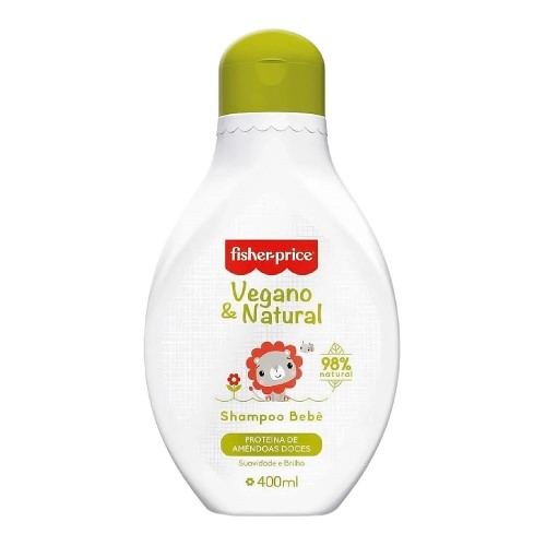 Shampoo Bebê Vegano & Natural Fisher Price Amêndoas Doce 400ml