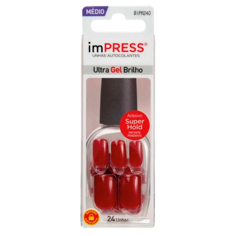 Unhas de Gel Médias Autocolantes imPRESS - Unhas Postiças 