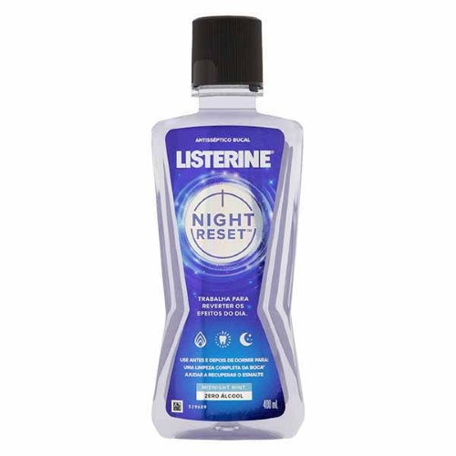 Enxaguante Antisséptico Bucal Listerine Night Reset Zero Álcool com 400ml