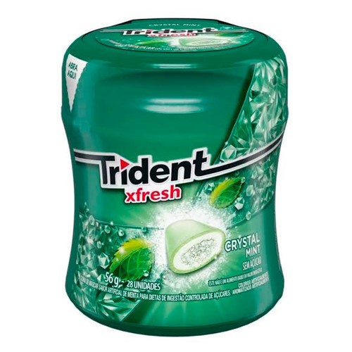 Goma De Mascar Trident Refresh Mint Pote de 56g Com 28 Unidades