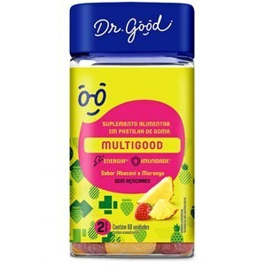 Suplemento Alimentar Dr. Good Multigood Abacaxi e Morango com 60 Unidades