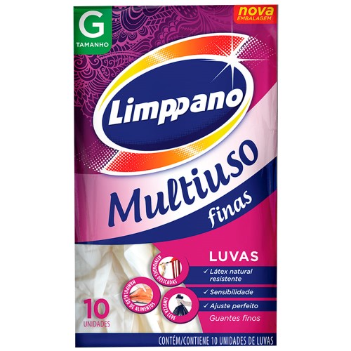 Luvas Latex Limppano Finas Multiuso G 10 Unidades