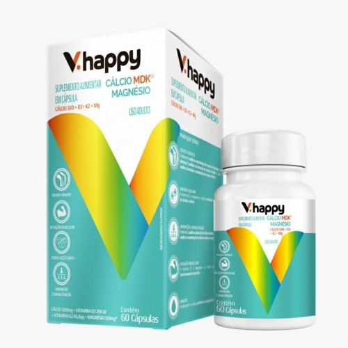 Suplemento Alimentar V.Happy Cálcio Mdk 60 Cápsulas