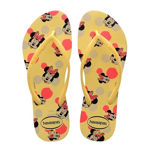 Sandálias Havaianas Slim Disney Amarelo Limão Tamanho 35/36 com 1 Par