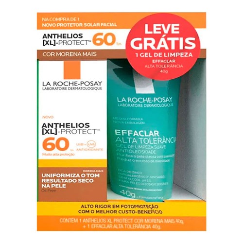 Protetor Solar La Roche-Posay Anthelios XL Protect FPS60 Cor Morena Mais 40g + Gel Effaclar 40g