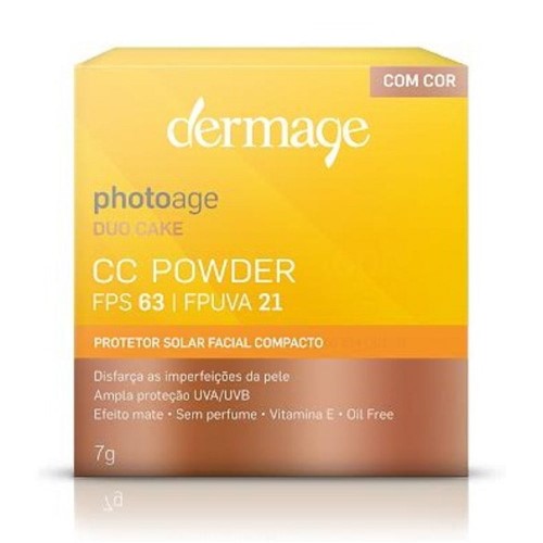 Protetor Solar Compacto Dermage Photoage Cc Powder Fps63 Claro 7g