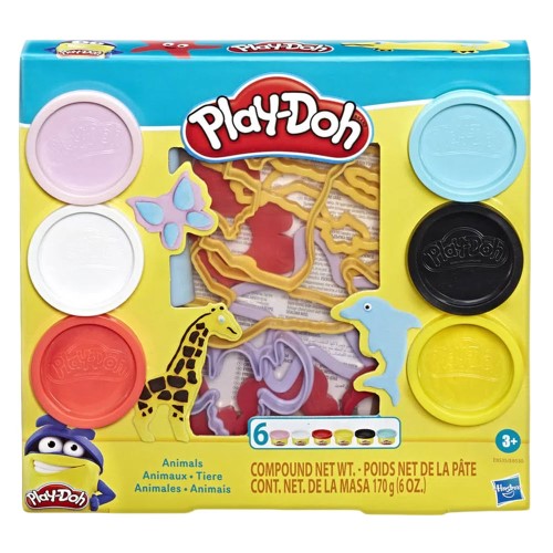 Conjunto de Massinha e Molde de Animais Play Doh Hasbro 6 Unidades