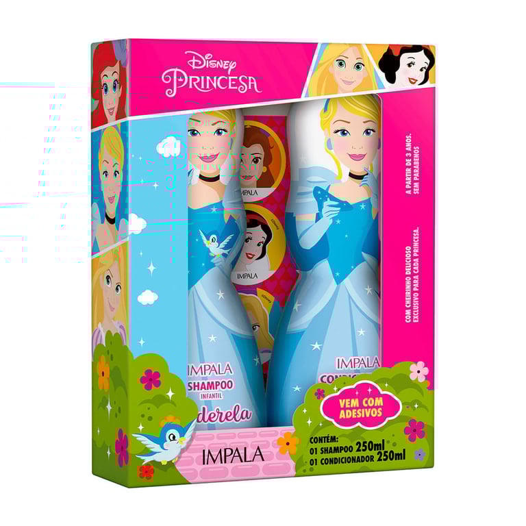 Impala Linha Disney Princesas Cinderela Kit – Shampoo + Condicionador 250ml