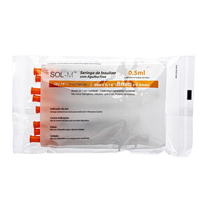 Seringa Insulina Sol-m 0,5 Ml 8 X 0,3 Bag C/10