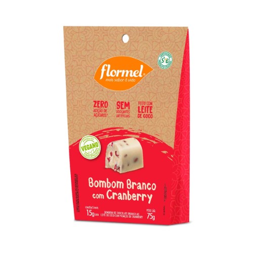 Bombom Flormel Branco com Cranberry 75g