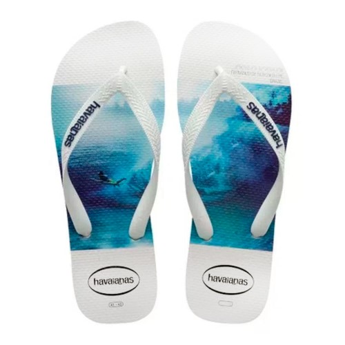 Sandálias Havaianas Hype Branco/Azul Tamanho 39/40 com 1 Par