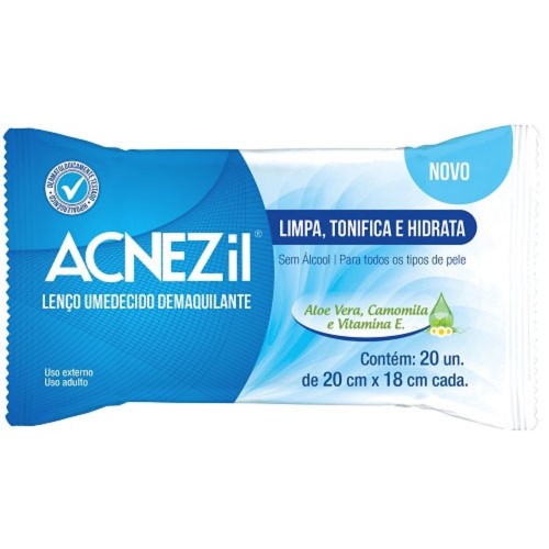Lenço Umedecido Acnezil Demaquilante 20 Unidades