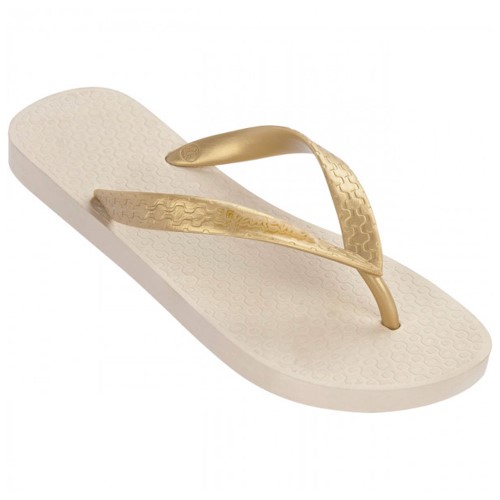 Sandálias Ipanema Clássica Bege/Ouro Tamanho 39/40 com 1 Par