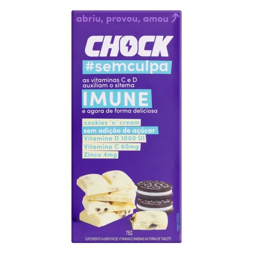 Suplemento Alimentar Tablete Cookies Cream Chock Imune 75g
