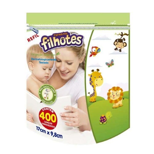Lenços Umedecidos Turma Dos Filhotes Refil 400Un