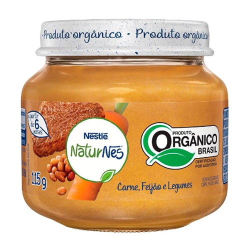 Papinha Orgânica Nestlé Naturnes Carne, Feijão e Legumes 115g