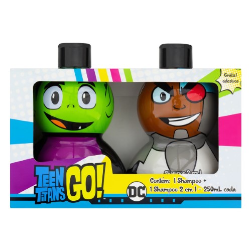 Shampoo + Shampoo 2 em 1 Teen Titans Go 250ml cada