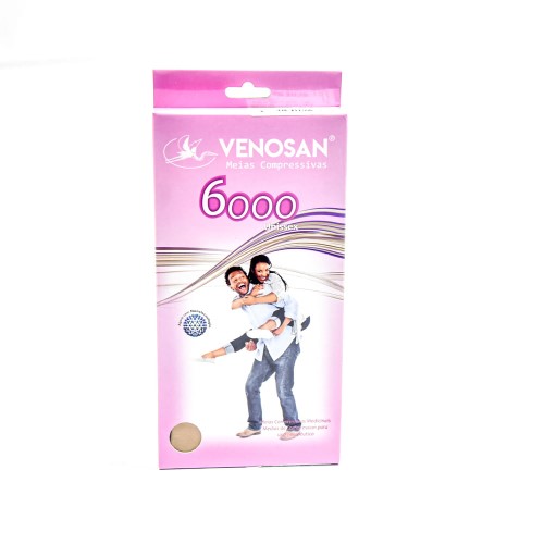 Meia Venosan 6000 3/4 Panturrilha 20-30mmhg Tamanho Grande Bege Ref: 6201104