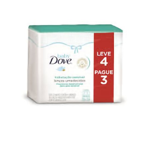 Kit Dove Baby Lenços Umedecidos Hidratação Sensível 200 Unidades