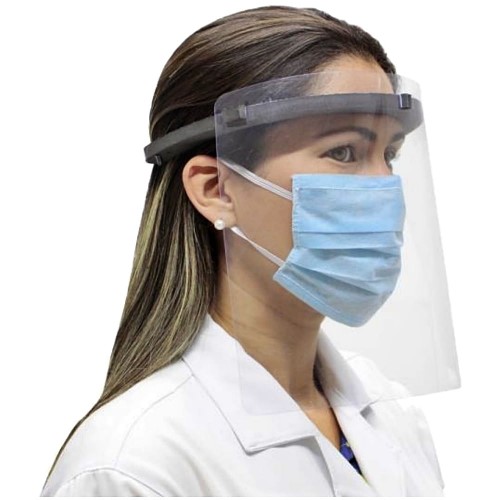 Protetor Facial Face Shield Lite Comfort Ortho Pauher - Ultra Leve - Preta