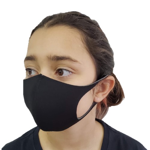 Máscara de Proteção Facial Neoprene Ideal Cor Preta com 3 unidades