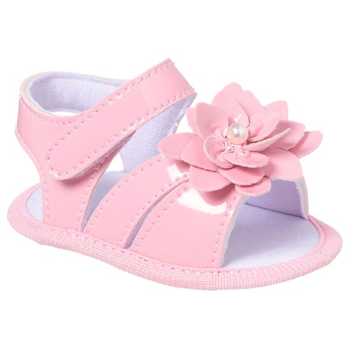 Sandália para bebê em verniz Lótus Rosa - Keto Baby