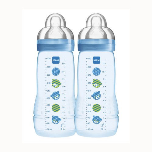 Mamadeira MAM Easy Active Azul 4 meses+ com 2 unidades