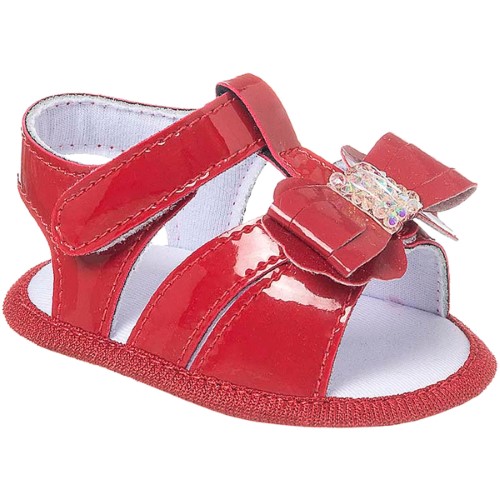 Sandália para bebê em verniz Laço Vermelho - Keto Baby